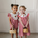 Gingham Strawberry Bubble Romper