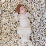 Vanilla Organic Cotton Ribbed Knot Gown | Milk & Baby