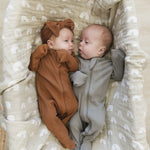 Grey Organic Cotton Ribbed Zipper | Milk & Baby