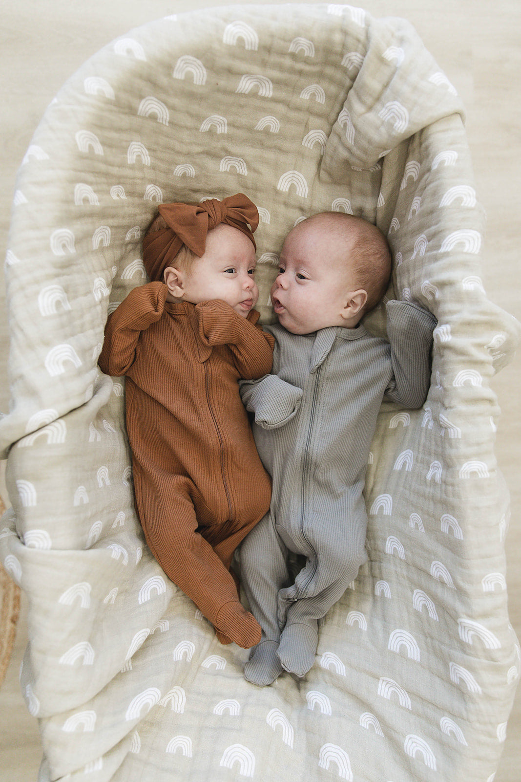 Grey Organic Cotton Ribbed Zipper | Milk & Baby
