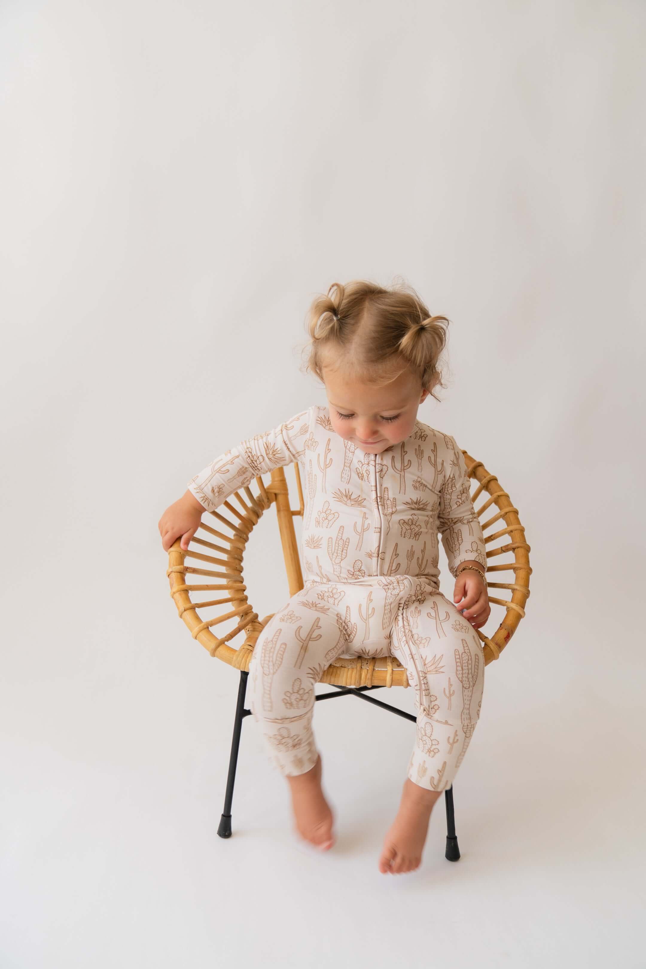 Cream Cactus | Bamboo Zip Romper | Milk & Baby