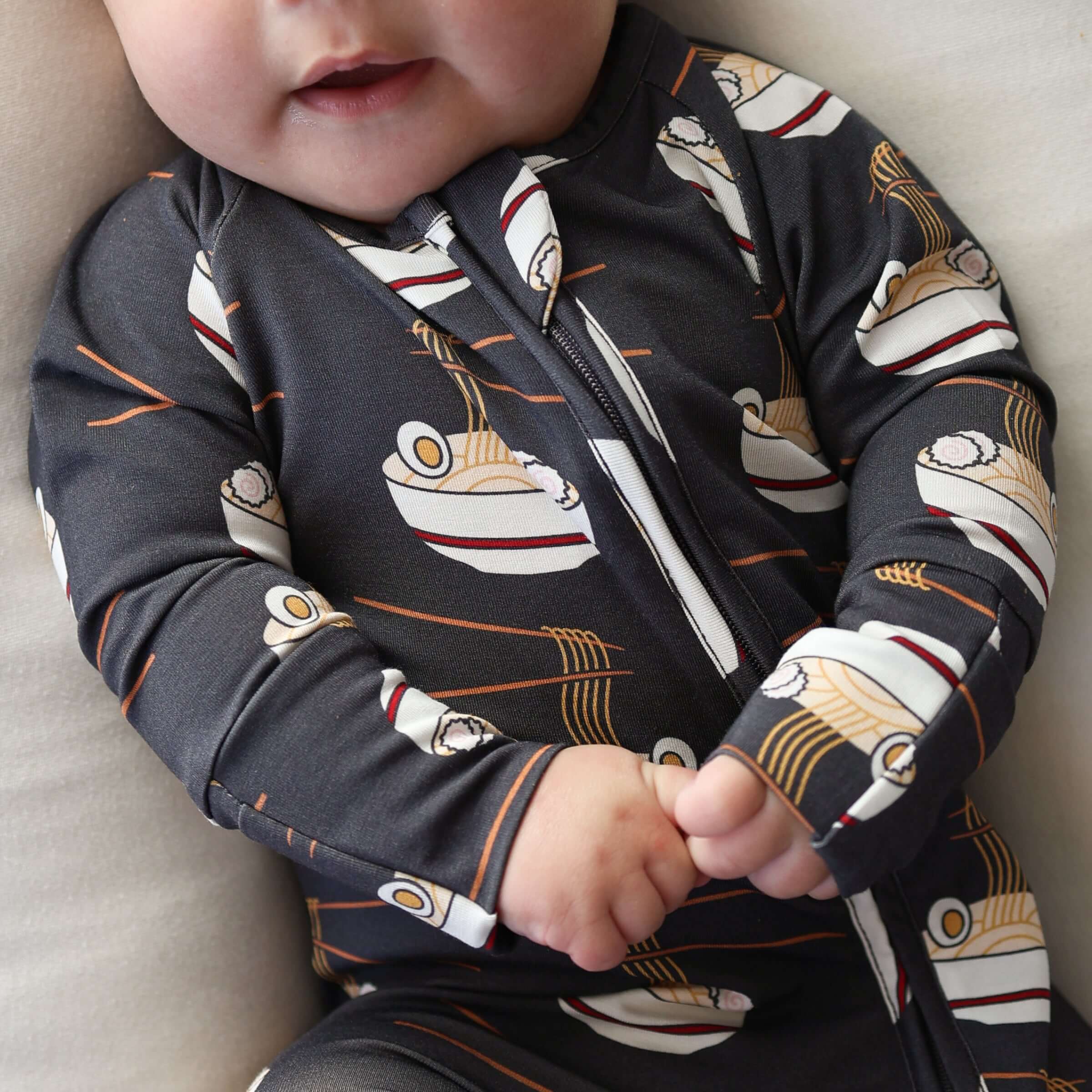 Ramen | Bamboo Zip Pajamas | Milk & Baby