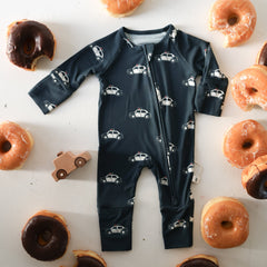Police Cruiser | Bamboo Zip Pajamas | Milk & Baby