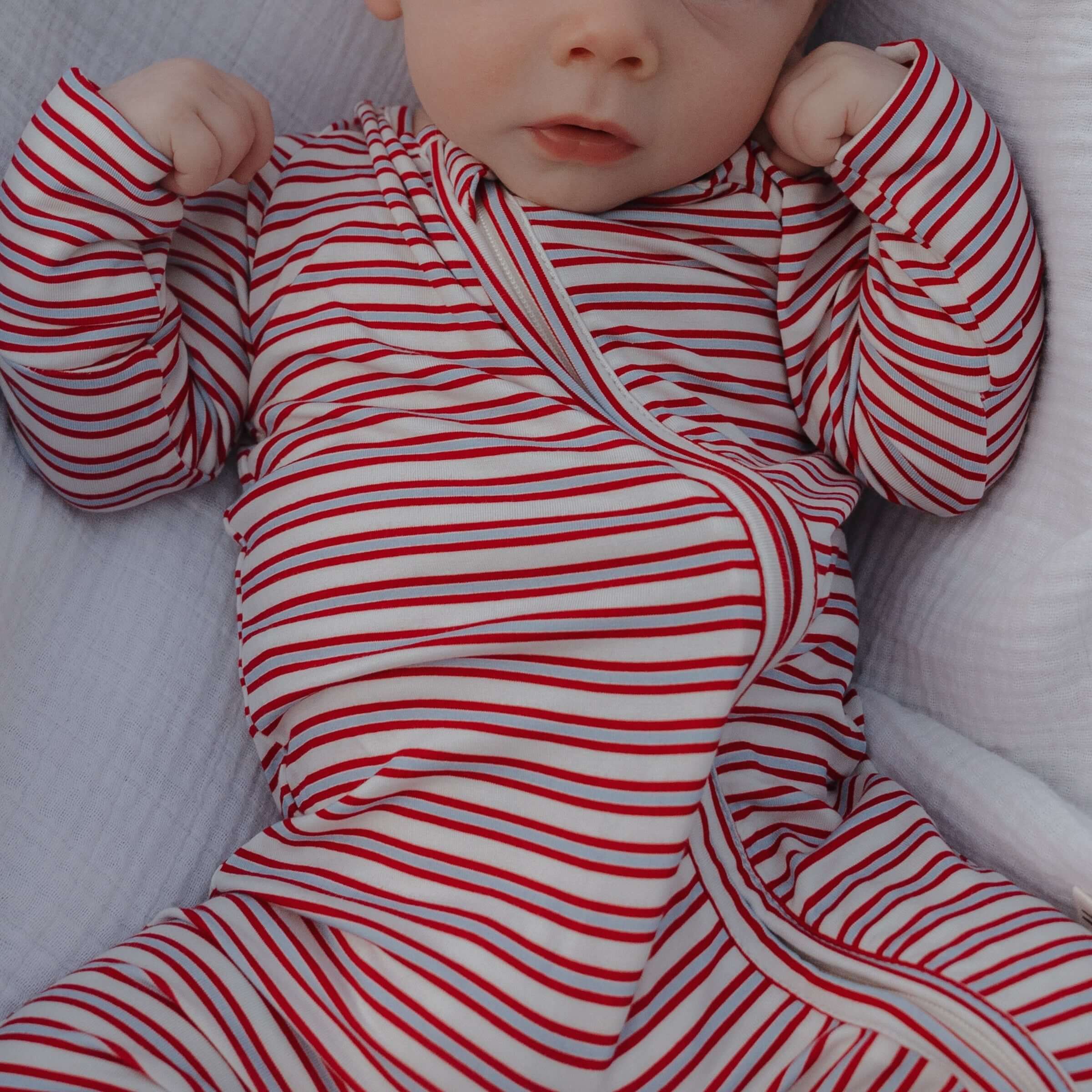 Heritage Stripe | Bamboo Zip Pajamas | Milk & Baby