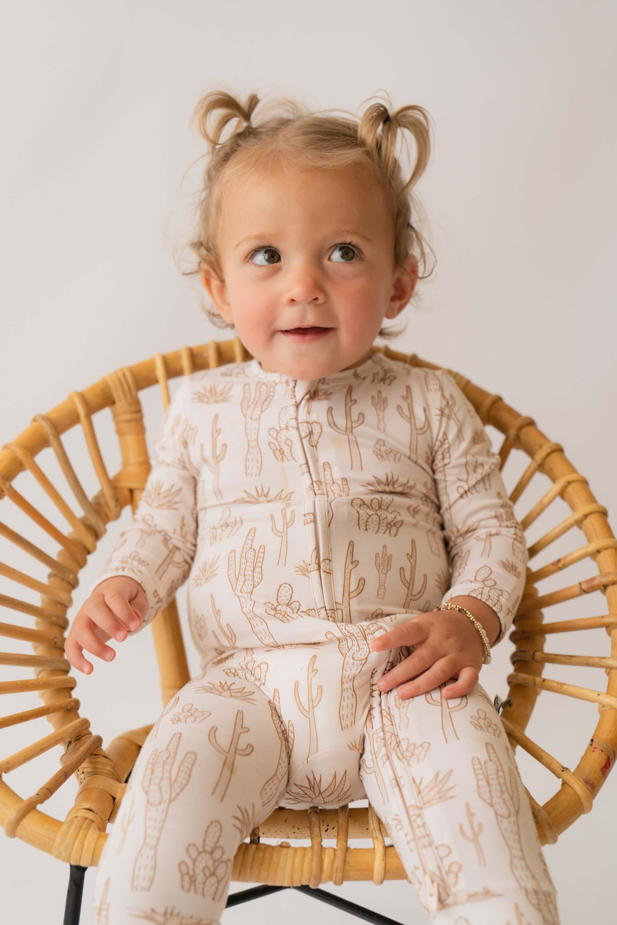 Cream Cactus | Bamboo Zip Romper | Milk & Baby
