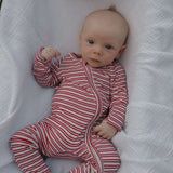 Heritage Stripe | Bamboo Zip Pajamas | Milk & Baby