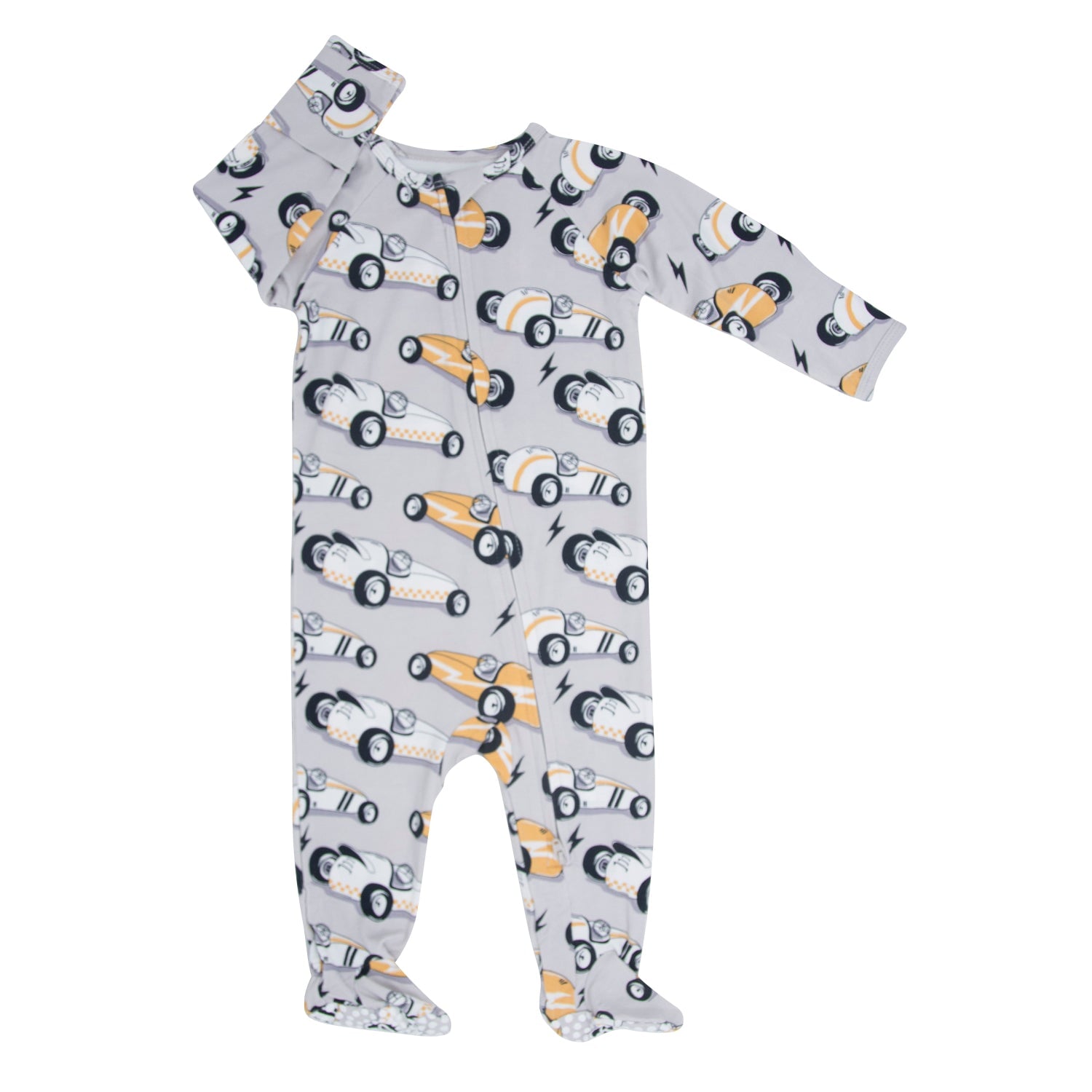 Vintage Racecars Baby Zipper Footie | Milk & Baby